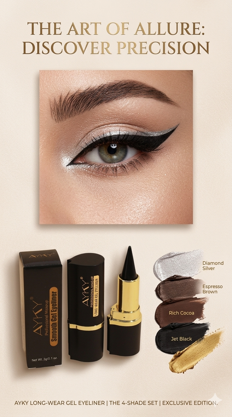 AYKY Smooth Gel Eyeliner Set – Waterproof Long-Wear 4 Shades