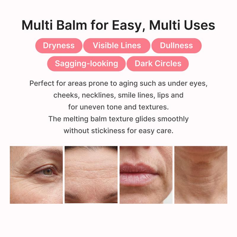 PDRN Pink Collagen Volume Multi Balm | All In One Volufiline, PDRN, NAD Stick for Youthful-Looking, Helping Look of Fine Lines, Firming Care, Anti-Aging Care | For Under-Eyes, Neck, Forehead, Smile Lines, Lip Care