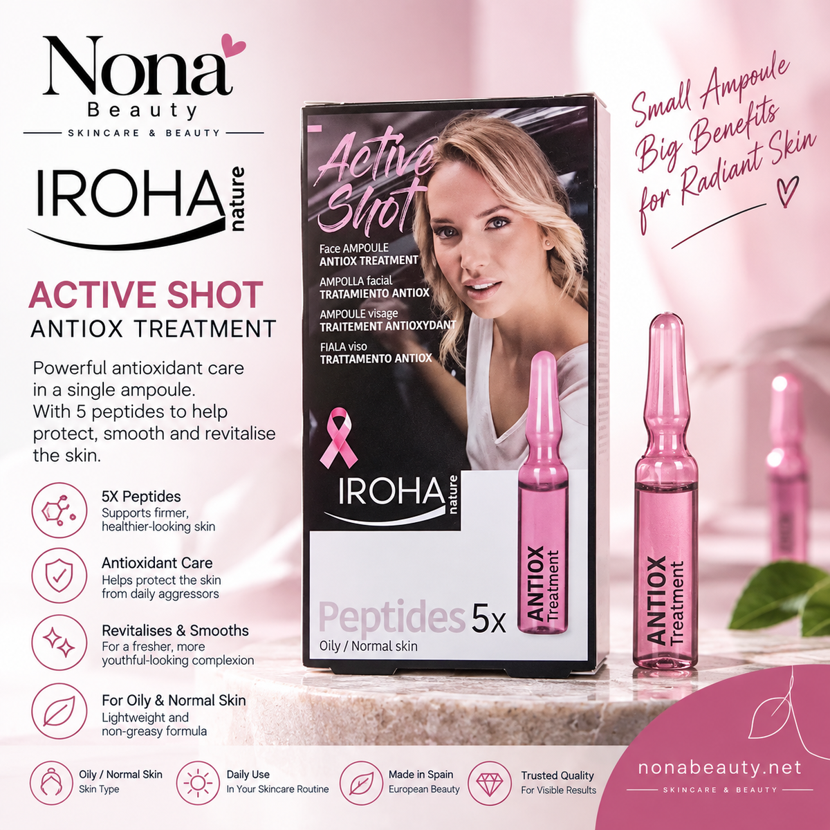 IROHA Nature Active Shot antioxidant facial ampoules 5 x 1.5ml