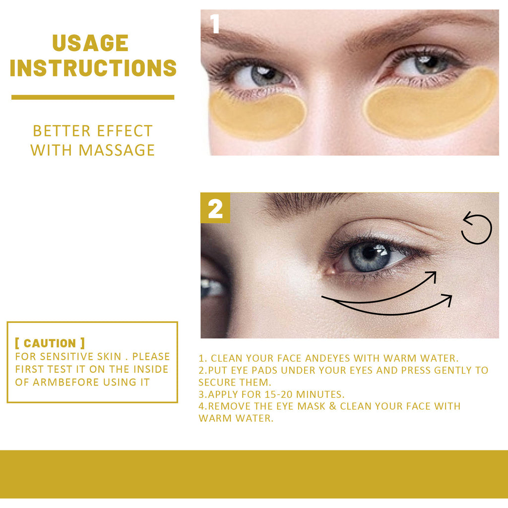 24K Gold Eye Treatment Mask – Anti‑Aging, Collagen & Hyaluronic Acid Under‑Eye Patches (60pcs)