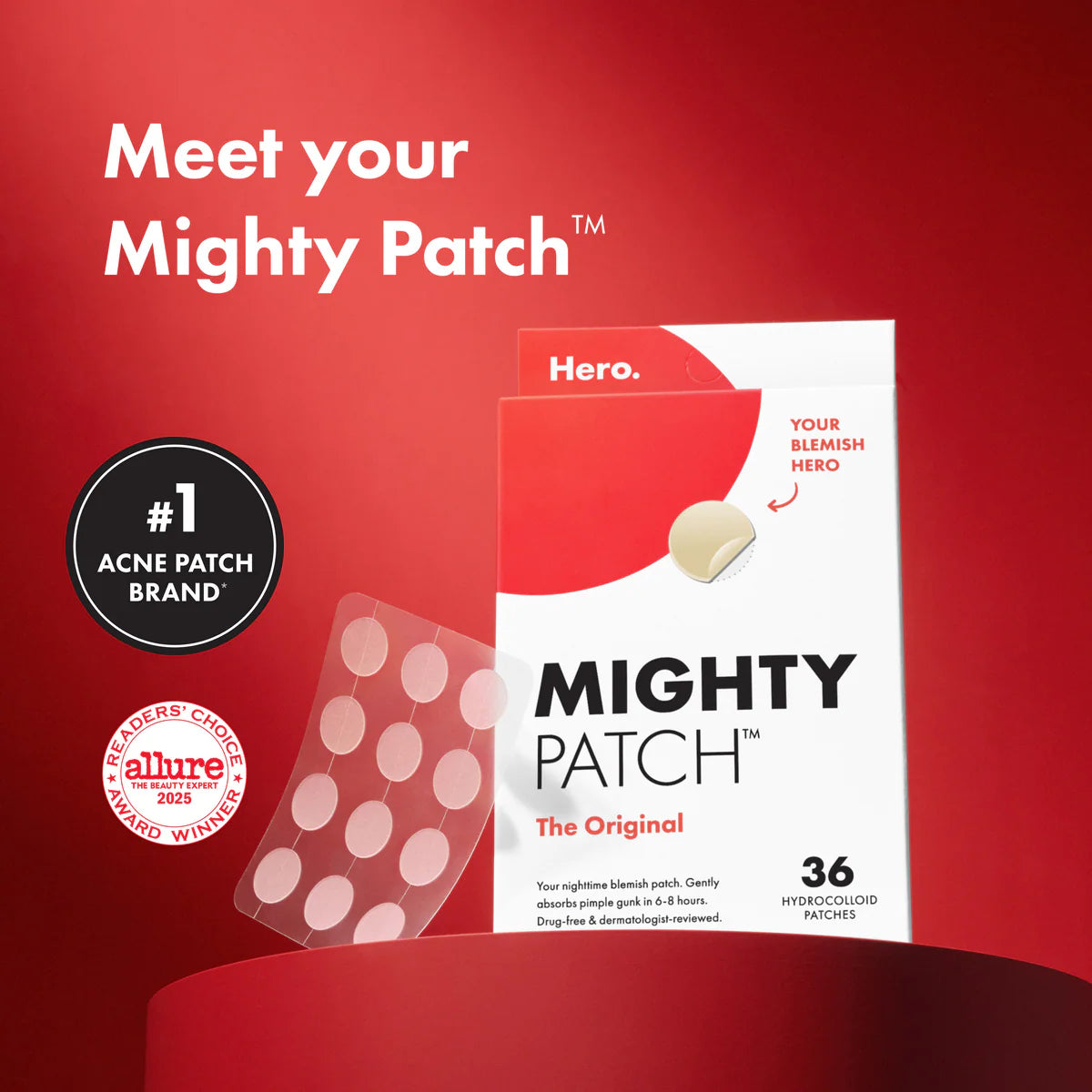 Hero Mighty Patch Original Hydrocolloid Acne Patches (36 Patches)