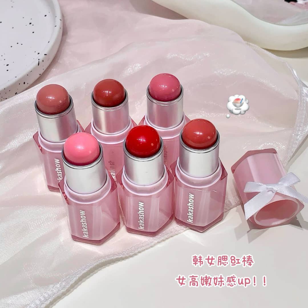 Kakashow Korean Cream Blush Stick Set – Soft Matte Cheek Tint (6 Colors)