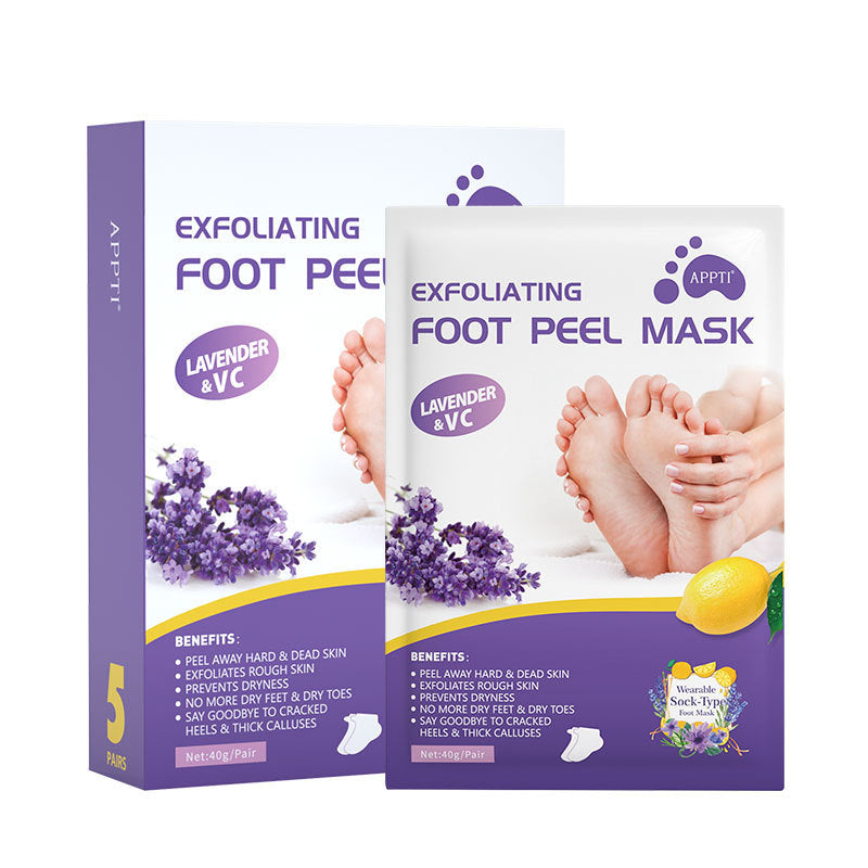 Lavender & Vitamin C Foot Peel Mask (1 Pair) – Deep Exfoliation for Baby‑Soft, Smooth Feet