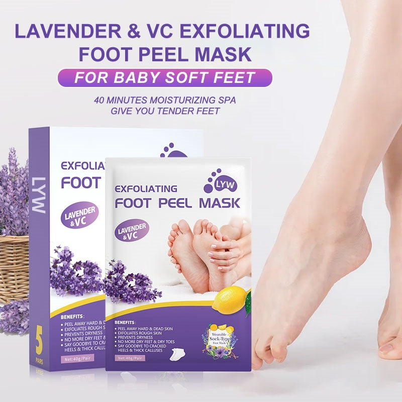 Lavender & Vitamin C Foot Peel Mask (1 Pair) – Deep Exfoliation for Baby‑Soft, Smooth Feet