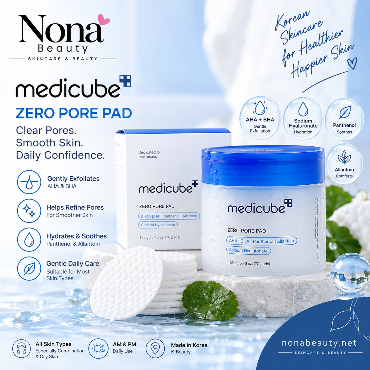 Medicube Zero Pore Pads 70 count Korean skincare toner pads
