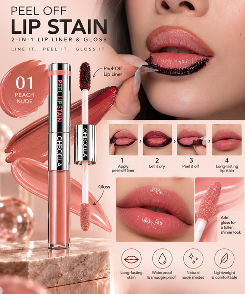 2-in-1 Peel-Off Lip Liner & Gloss – Long-Lasting Lip Stain